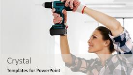  Presentation with building construction - PPT theme consisting of repair-construction-and-building-concept background and a sky blue colored foreground