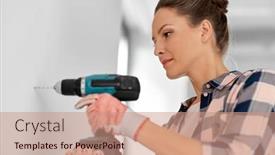  Presentation with building construction - Theme having repair-construction-and-building-concept background and a coral colored foreground