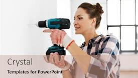  Presentation with building construction - PPT layouts having repair-construction-and-building-concept background and a coral colored foreground