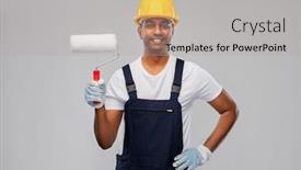  Presentation with building construction - Amazing presentation having repair-construction-and-building-happy backdrop and a light gray colored foreground