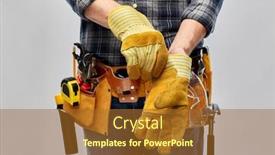  Presentation with construction tools - Slide deck having repair-construction-and-building-male background and a red colored foreground