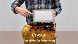  Presentation with computer repair - Audience pleasing PPT layouts consisting of repair-construction-and-building-male backdrop and a tawny brown colored foreground