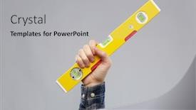  Presentation with hand tools - Presentation theme having repair-construction-and-tools-concept background and a light gray colored foreground