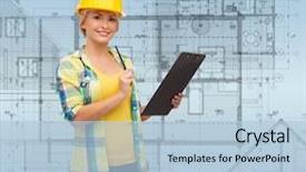  Presentation with maintenance - Slide set consisting of repair construction and maintenance concept background and a light blue colored foreground