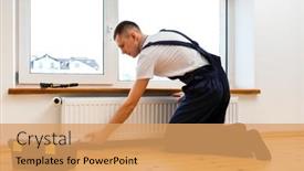  Presentation with air - Presentation with repair-heating-radiator-close-up background and a coral colored foreground