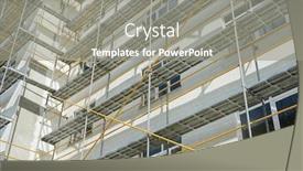  Presentation with scaffolding - Presentation theme consisting of repair home scaffolding building construction background and a gray colored foreground