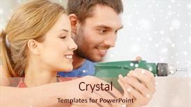  Presentation with drilling - Colorful slide deck enhanced with hole in wall at home backdrop and a lemonade colored foreground