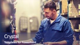  Presentation with mechanic car service repair maintenance - Slide deck having repair maintenance and people concept background and a  colored foreground