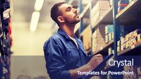  Presentation with mechanic car service repair maintenance - Audience pleasing presentation design consisting of repair maintenance and people concept backdrop and a navy blue colored foreground