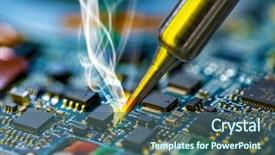  Presentation with soldering - Cool new PPT theme with repair motherboard for laptop backdrop and a ocean colored foreground