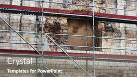  Presentation with scaffolding - Presentation design consisting of repair-of-an-ancient-brick background and a gray colored foreground