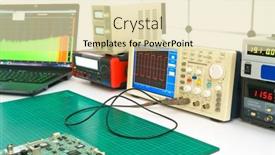  Presentation with consumer electronics - Slide set consisting of repair-of-consumer-electronics background and a soft green colored foreground