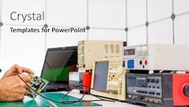  Presentation with consumer electronics - Amazing PPT theme having repair-of-consumer-electronics backdrop and a white colored foreground