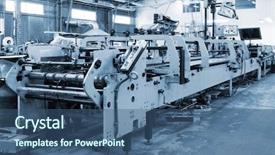  Presentation with repair - Beautiful PPT theme featuring repair of old printing equipment backdrop and a ocean colored foreground