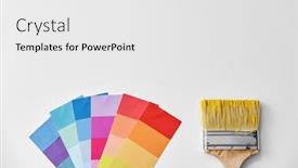  Presentation with renovation - Colorful presentation design enhanced with repair-renovation-and-painting-concept backdrop and a white colored foreground