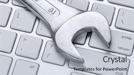  Presentation with concept illustration of customer service - Colorful slides enhanced with repair service concept wrench tool backdrop and a lemonade colored foreground