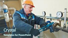  Presentation with hvac system - Amazing presentation having repairman engineer of fire engineering backdrop and a ocean colored foreground