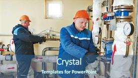  Presentation with system engineering - Slide set having repairman engineer of fire engineering background and a ocean colored foreground