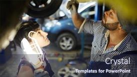  Presentation with change - Theme consisting of repairman-in-uniform-showing background and a wine colored foreground
