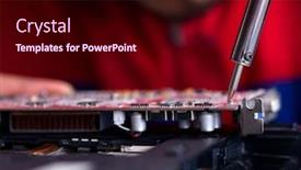  Presentation with technical support - Slide set enhanced with repairman-working-in-technical-support background and a wine colored foreground