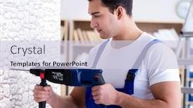  Presentation with drilling - Cool new presentation design with repairman-working-with-drilling-drill backdrop and a lemonade colored foreground