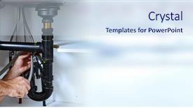  Presentation with plumber - Presentation theme enhanced with reparation - plumber background and a sky blue colored foreground