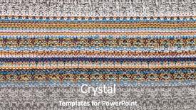  Presentation with colorful fabric - Audience pleasing presentation consisting of repeat - colorful knitted fabric textured background backdrop and a gray colored foreground