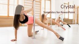  Presentation with electric pole electrical power poles - Presentation theme enhanced with repeat - row of slim poledancers holding background and a lemonade colored foreground