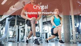  Presentation with exercise and athletes - Beautiful slides featuring repeat - two athletes in activewear doing backdrop and a coral colored foreground