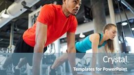  Presentation with man vs woman - Amazing theme having repeat - young man and woman backdrop and a teal colored foreground