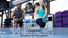  Presentation with working - Amazing slides having repeat - young sportsman and sportswoman working backdrop and a  colored foreground