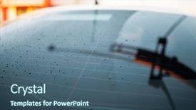  Presentation with process - Audience pleasing presentation theme consisting of pressure washer - car rear glass with drops backdrop and a ocean colored foreground