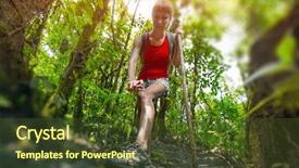  Presentation with tropical forest - Audience pleasing slide set consisting of repell - young woman hiker applying mosquito backdrop and a tawny brown colored foreground
