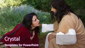  Presentation with forgiveness - Presentation theme featuring repentant sinner woman touching background and a wine colored foreground