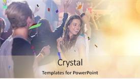  Presentation with concert - Beautiful PPT theme featuring repetition - digital composite of people backdrop and a lemonade colored foreground