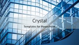  Presentation with water drops in blue tone - PPT theme enhanced with repetition - exterior of glass building blue background and a  colored foreground