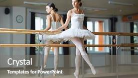  Presentation with ballerina shoes bear - PPT theme featuring repetition - graceful ballerina background and a gray colored foreground