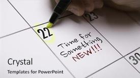  Presentation with time - Slide deck featuring repetition - time for something new background and a white colored foreground