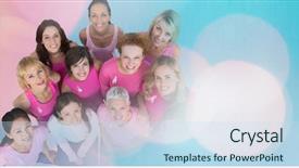  Presentation with breast cancer - Presentation theme featuring repetitive work - breast cancer women with transition background and a sky blue colored foreground