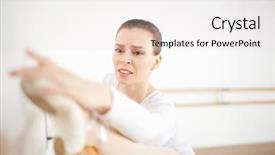  Presentation with orchestra dancer bank - Colorful slides enhanced with repetitive work - young ballet dancer touching her backdrop and a  colored foreground