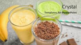  Presentation with protein - Cool new presentation theme with replacing - glasses with different protein shakes backdrop and a mint green colored foreground