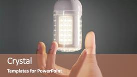  Presentation with led light - Cool new PPT layouts with replacing modern led light bulb backdrop and a coral colored foreground