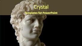  Presentation with david statue - Audience pleasing presentation theme consisting of replica of david in marble backdrop and a tawny brown colored foreground