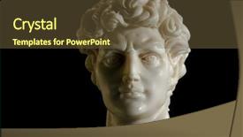  Presentation with david statue - Beautiful presentation theme featuring replica of head of david backdrop and a tawny brown colored foreground