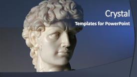  Presentation with david statue - Presentation featuring replica sculpture of david background and a ocean colored foreground