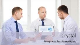  Presentation with audit business compliance concept - Colorful presentation design enhanced with audit report - business and office concept backdrop and a light blue colored foreground