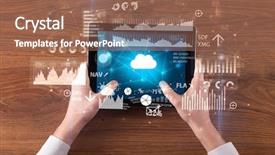  Presentation with cloud computing - Cool new PPT theme with report on cloud computing system backdrop and a  colored foreground