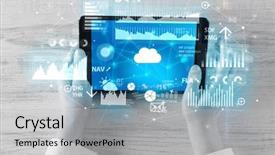  Presentation with cloud computing - Slide deck featuring report on cloud computing system background and a light gray colored foreground