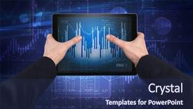  Presentation with financial system - Presentation theme having report on cloud computing system background and a ocean colored foreground