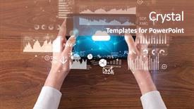  Presentation with management report system: mrs - Audience pleasing presentation design consisting of report on cloud computing system backdrop and a coral colored foreground